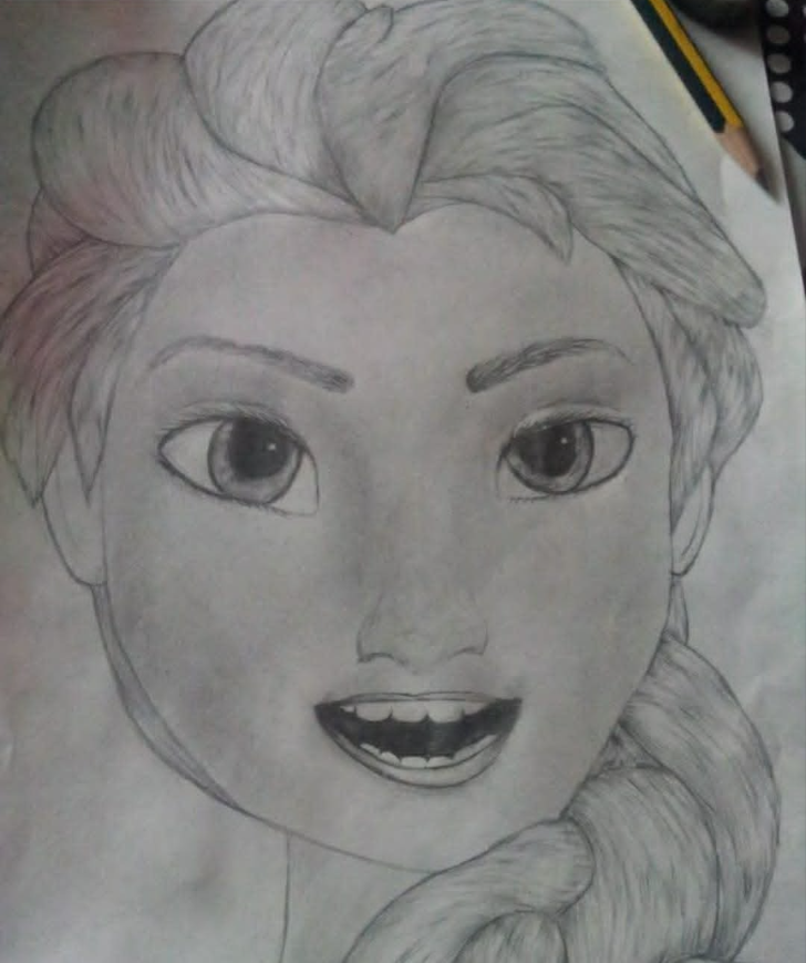 Elsa pencil sketch from 2013
